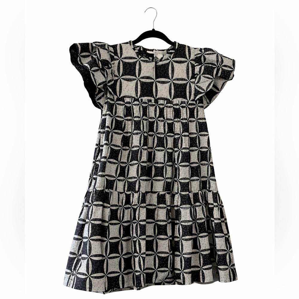 Sea New York Black and White Geometric Mini Dress